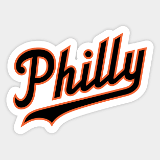 Philly Script - White/Black Sticker